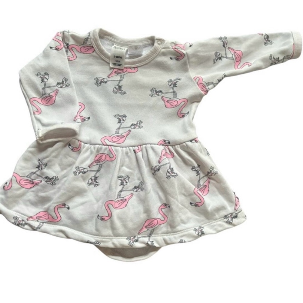 Bonds Kids Dress with Pink Flamingo Print